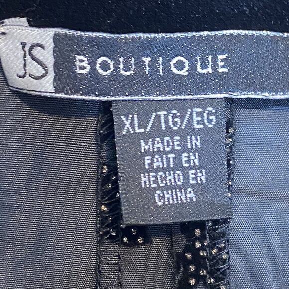 Beaded Embroidery Satin Velvet Evening Jacket XL Formal Party Dark Elegance Y2K - Picture 4 of 9